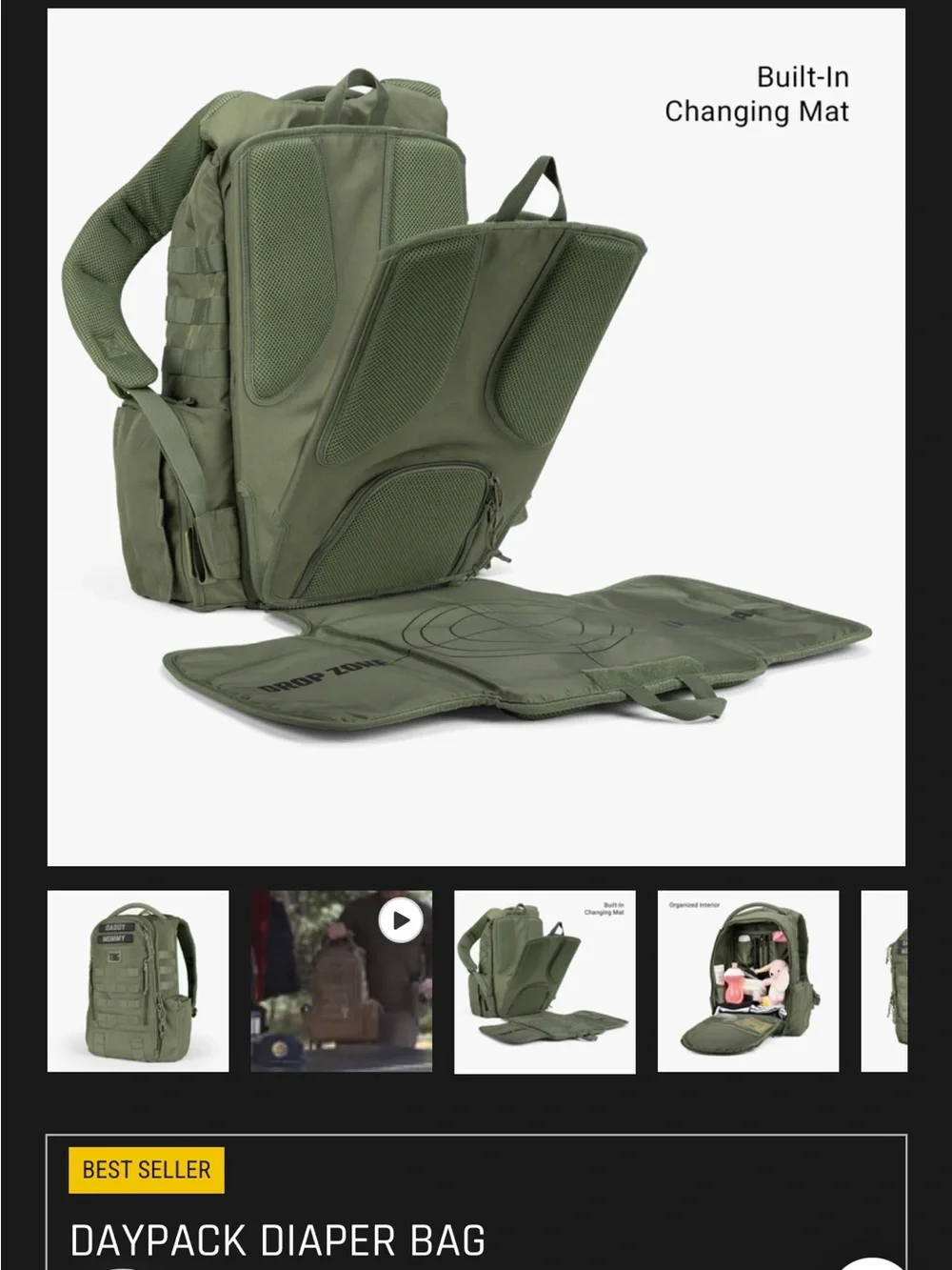 Tactical Baby Gear Daypack Backpack - Ranger Green - Picture 6 of 7
